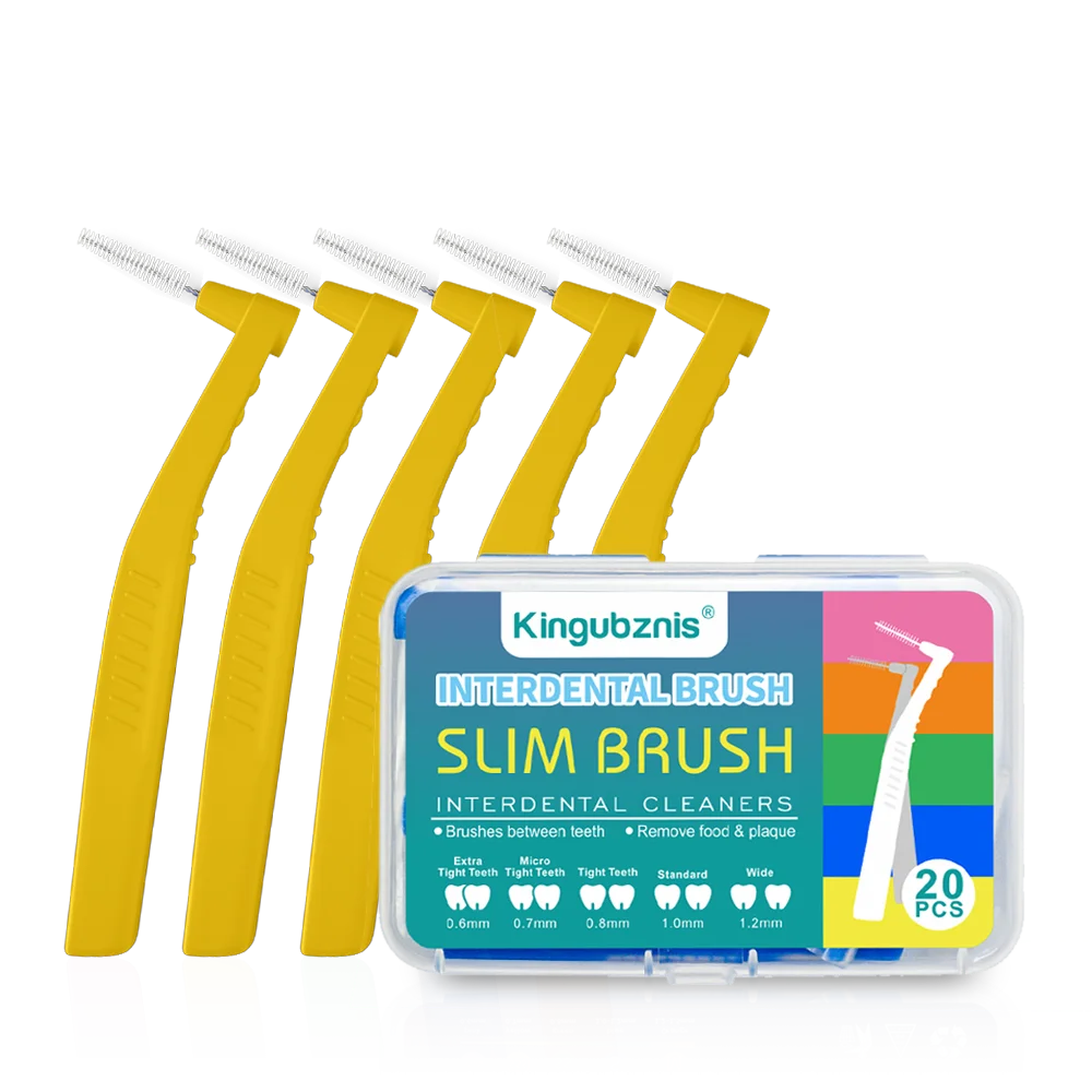 Kingubznis 20pcs Interdental Brush For Dental Orthodontics Clean Between Teeth Cleaning Tools Soft Mini Brush With Dust Cover Econic Blanks